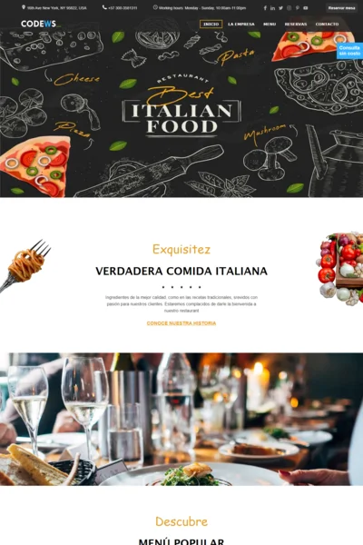 imagen pagina web de restaurante