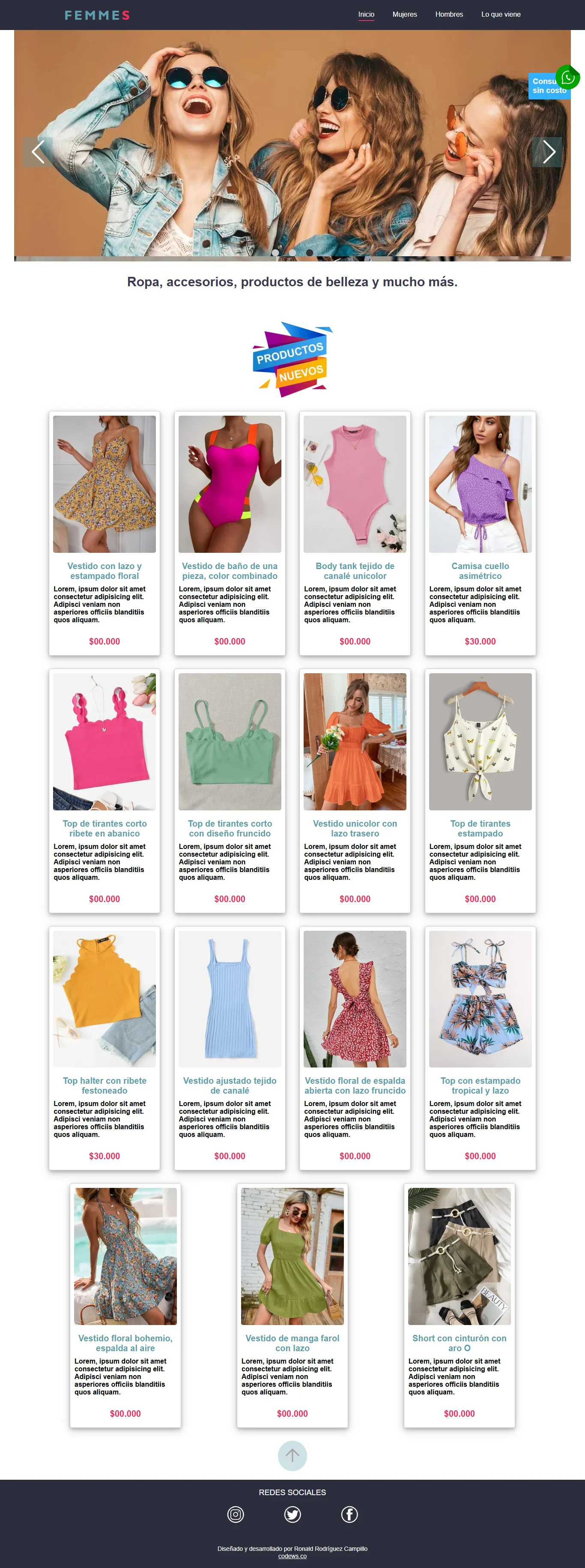 web de ropa femenina