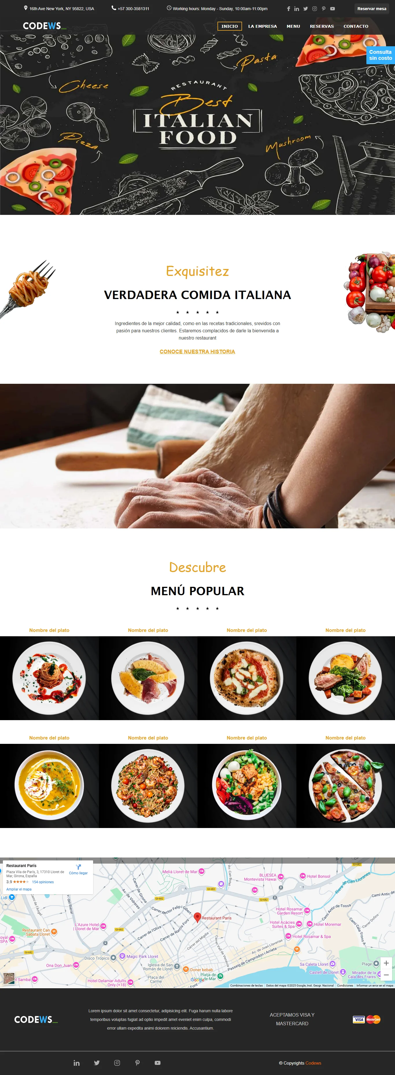 web de Restaurante