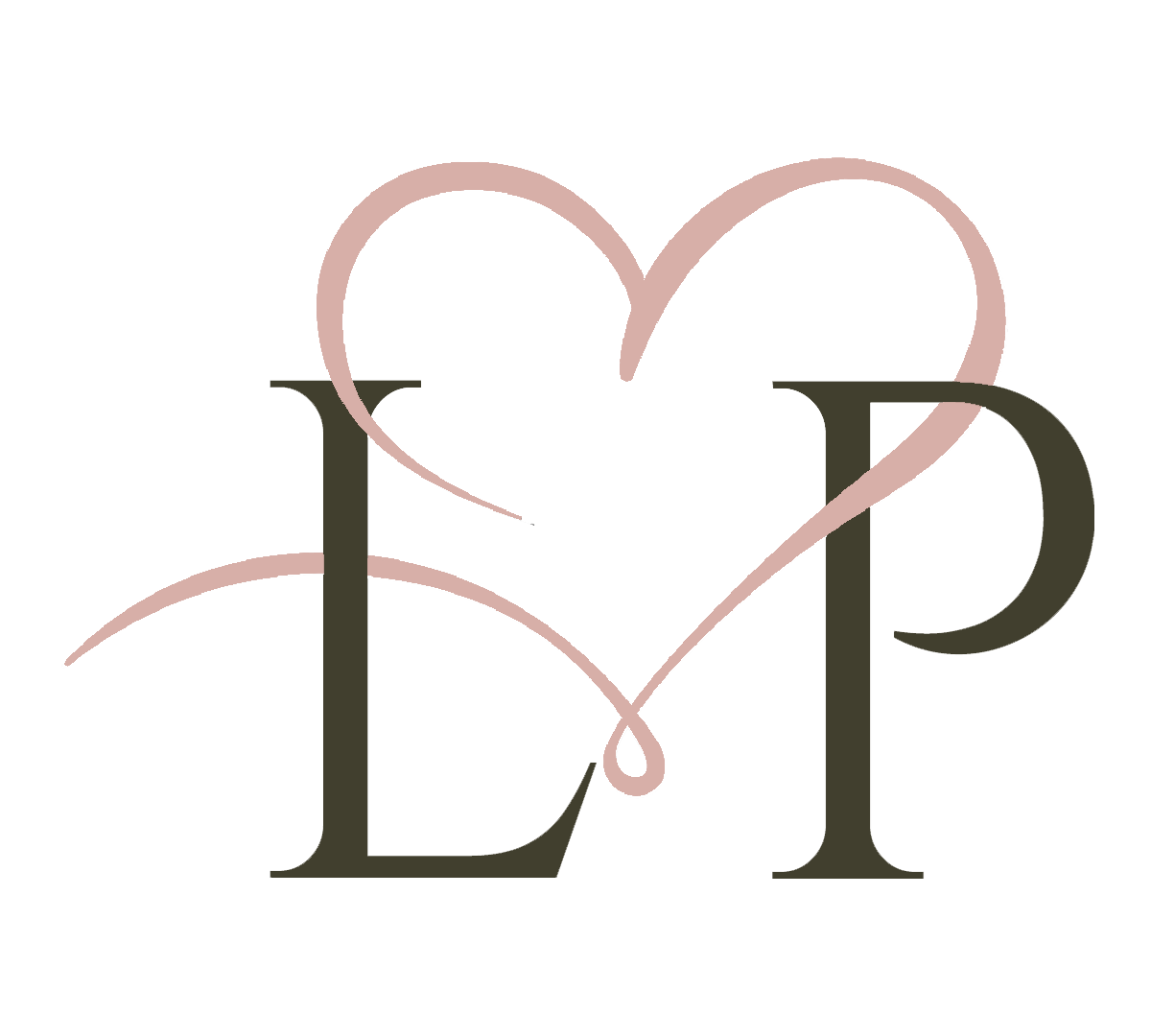 logo de las iniciales de los novios entrelazadas con un corazon