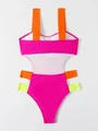 vestido de baño una pieza de color combinado