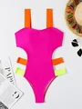 vestido de baño una pieza de color combinado