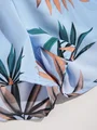 top de tirantes con fruncido con estampado tropical de hombros con cordón con shorts
